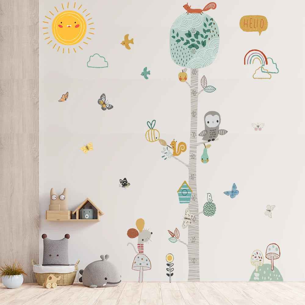 Watch Me Grow! Cute Animal Height Chart Wall Sticker for Boys’ Rooms - ThiGui