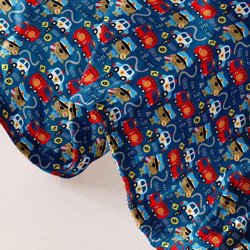 🚑Zoom Off to Bed! Adorable First Aid Car Fitted Sheet for Little Heroes - ThiGui