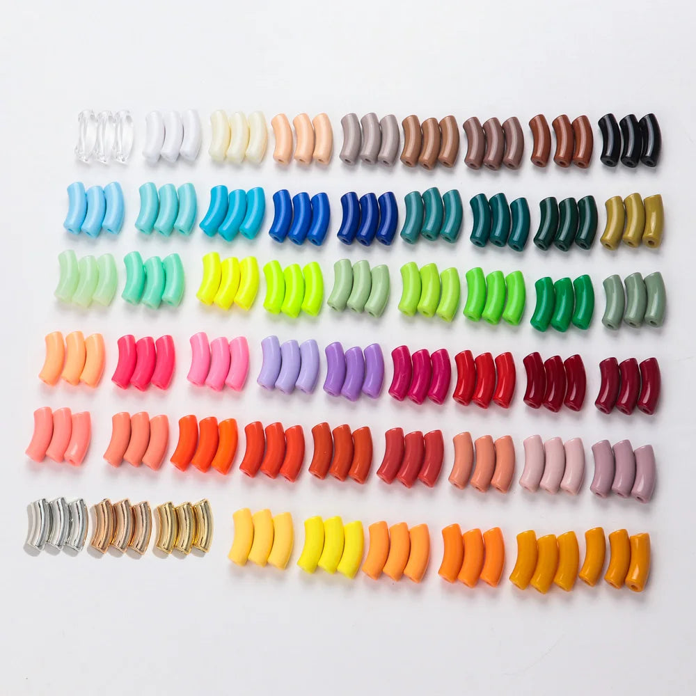 🌈 Lot de 20 Perles Tubes Arc-en-ciel – Idéal pour Créer des Bijoux Colorés et Fun ! 💫🧵 - ThiGui