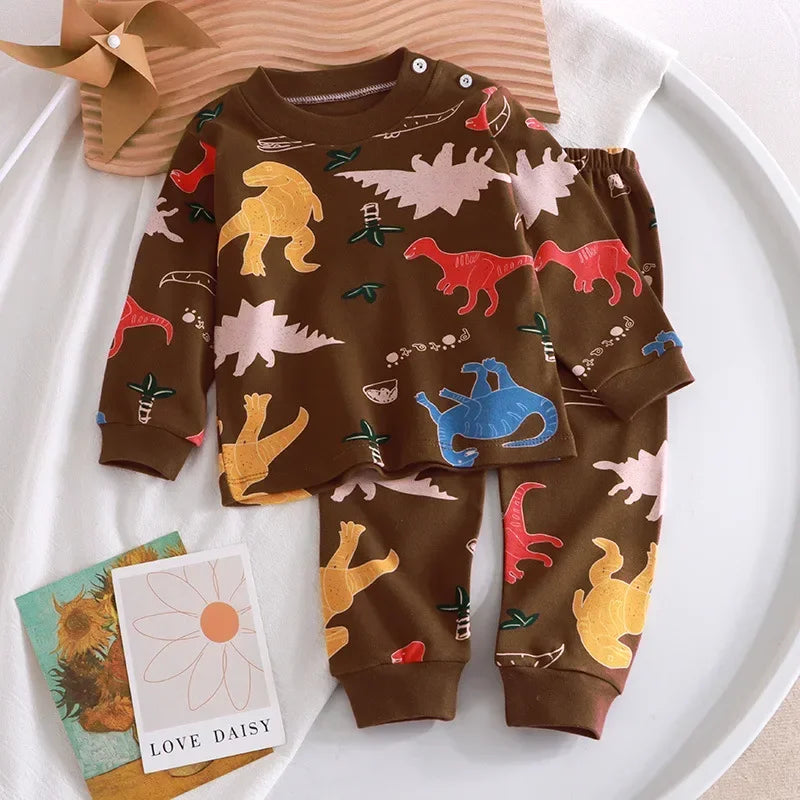 🌙 Cartoon Pajama Set – Soft, Snuggly Sleepwear for Little Dreamers! 🧒🛌 - ThiGui
