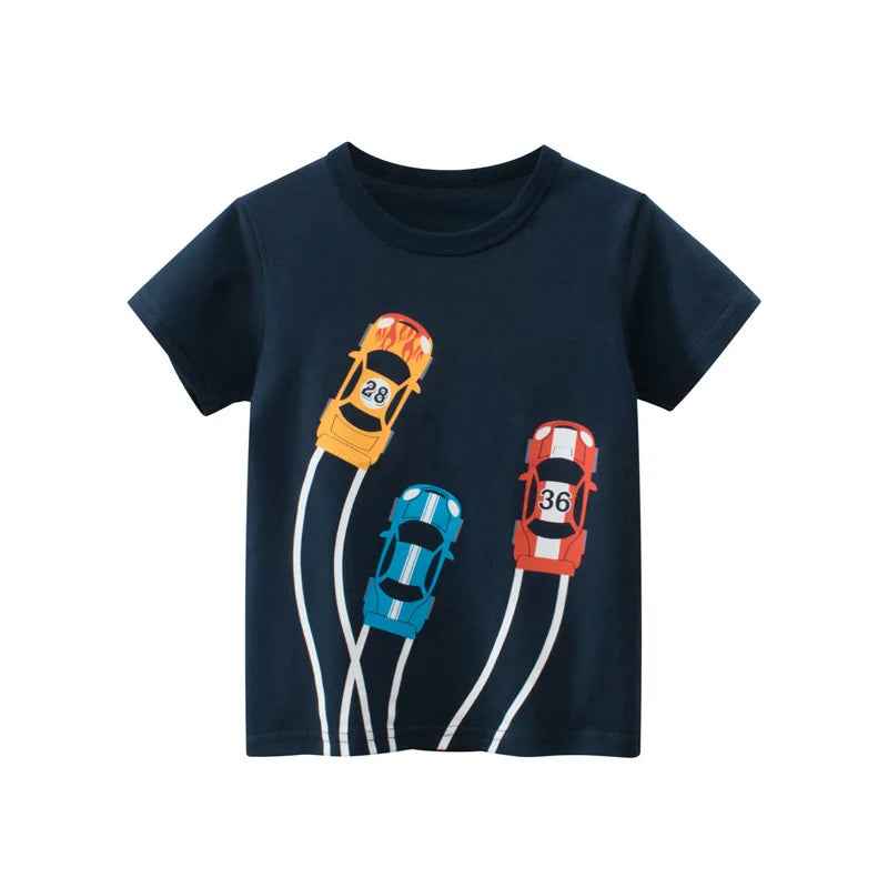 👕 Adorable Boys’ Summer Cotton Tees – Cartoon Fun for Ages 2-9! - ThiGui
