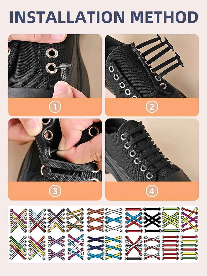 👟Colourful No-Tie Shoelaces – Stress-Free Shoes in a Snap! - ThiGui