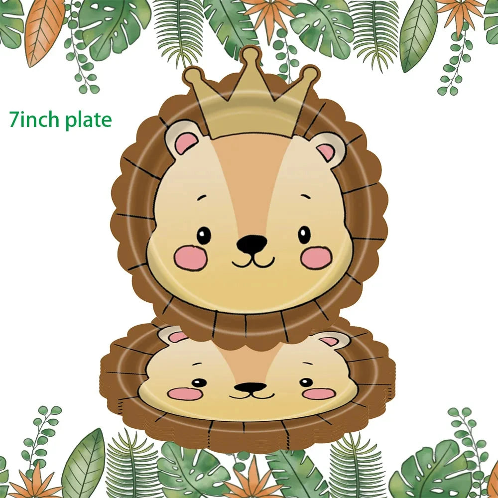 🦁🦓 Jungle Safari Party Tableware – Wild Fun for Little Explorers! 🎂🐘 - ThiGui