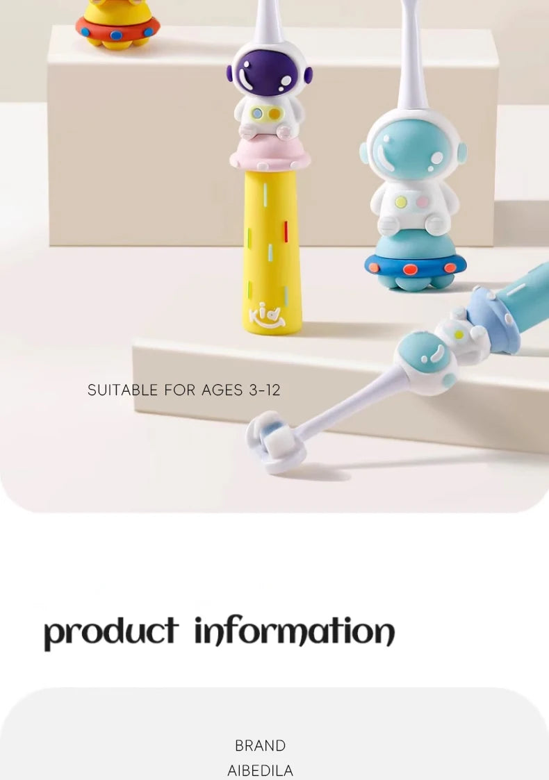 🪥🚀 Cartoon Astronaut Kids Toothbrush – Gentle Bristles, Galactic Fun! 🌙👦 - ThiGui