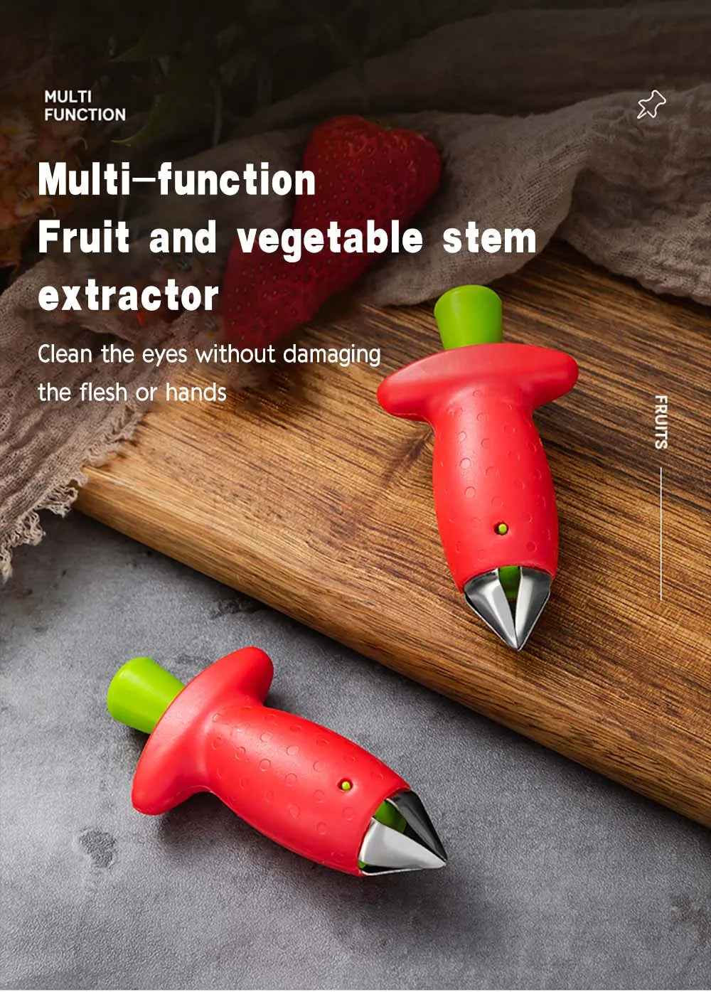 🍓Strawberry & Tomato Stem Remover – Handy Kitchen Hero for Busy Mums! - ThiGui