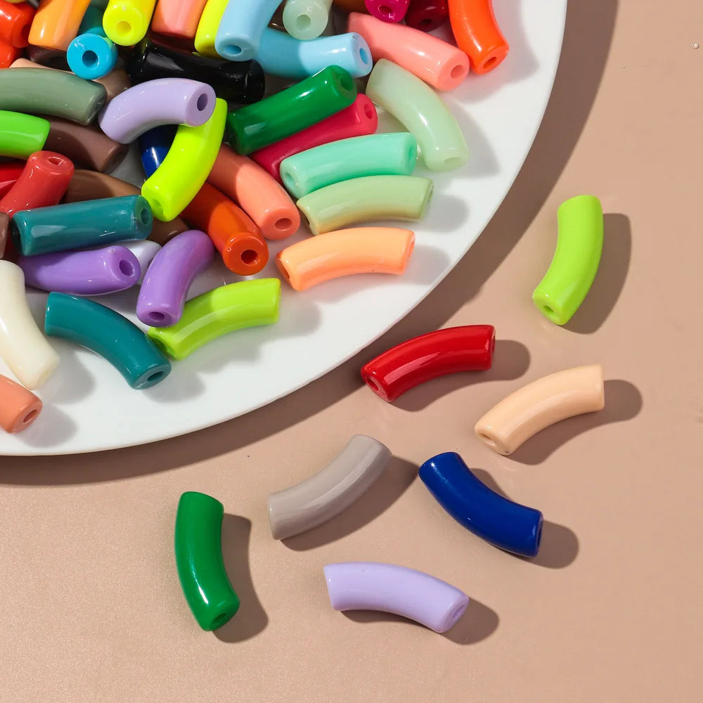 🌈 Lot de 20 Perles Tubes Arc-en-ciel – Idéal pour Créer des Bijoux Colorés et Fun ! 💫🧵 - ThiGui