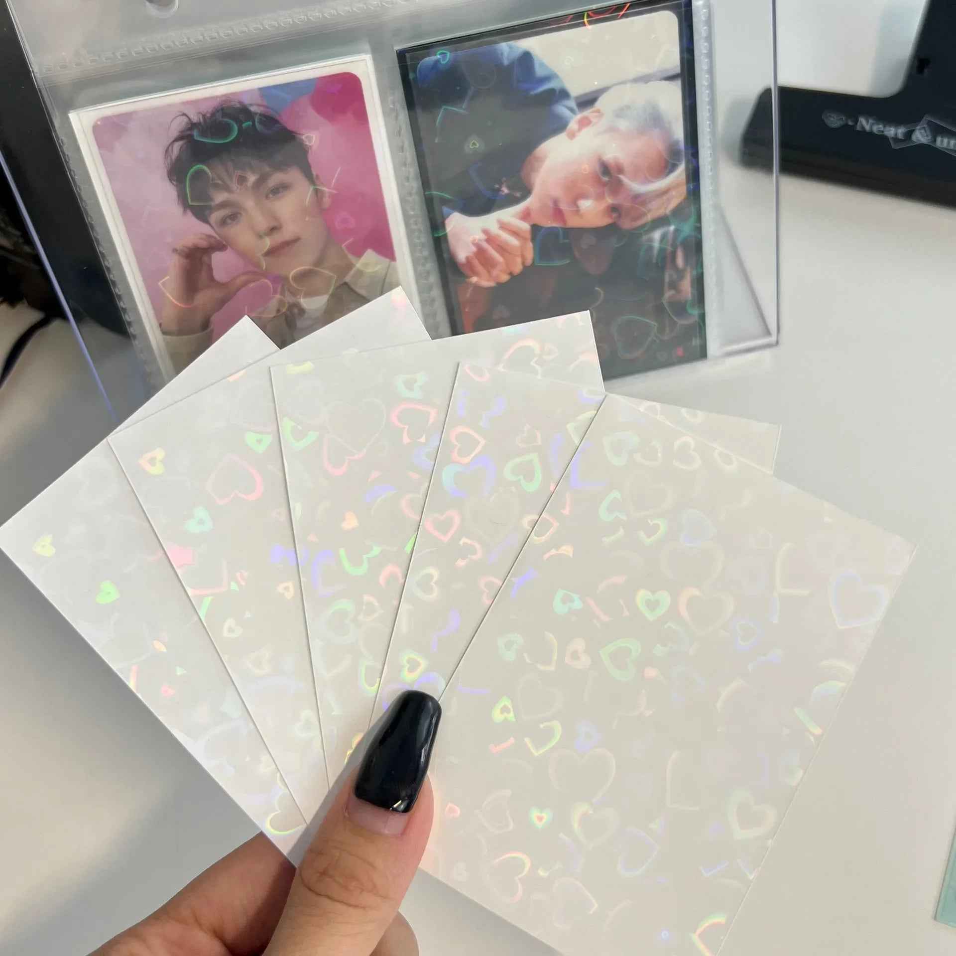 💖 Holographic Heart Card Sleeves – Sparkly Protection for Precious Photo Cards! ✨📸 - ThiGui