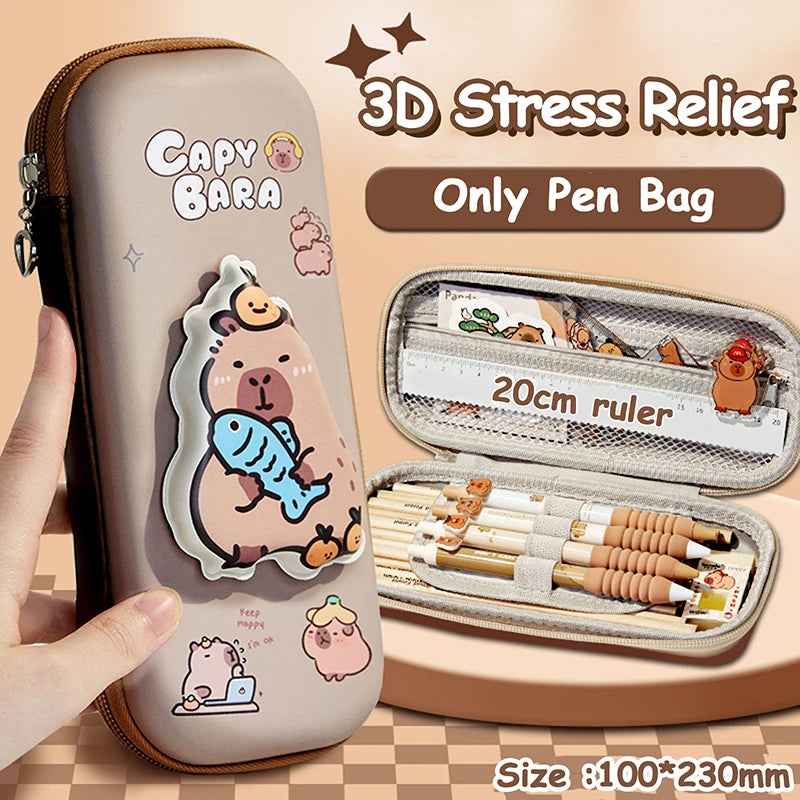 ✂️ Capybara Power Case – 3D Hard Shell Pencil Box That’s Tough, Cute & School-Proof - ThiGui