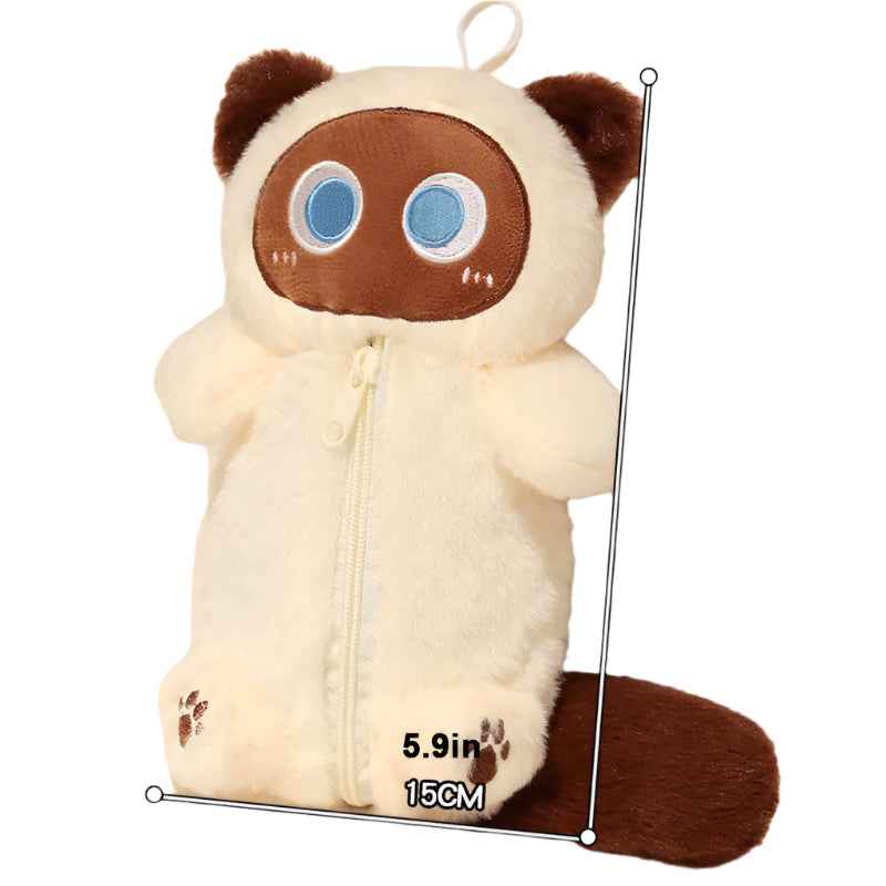 🐾 Purr-fectly Adorable Siamese Cat Pencil Case – Soft, Snuggly & Super Handy! ✨📚 - ThiGui