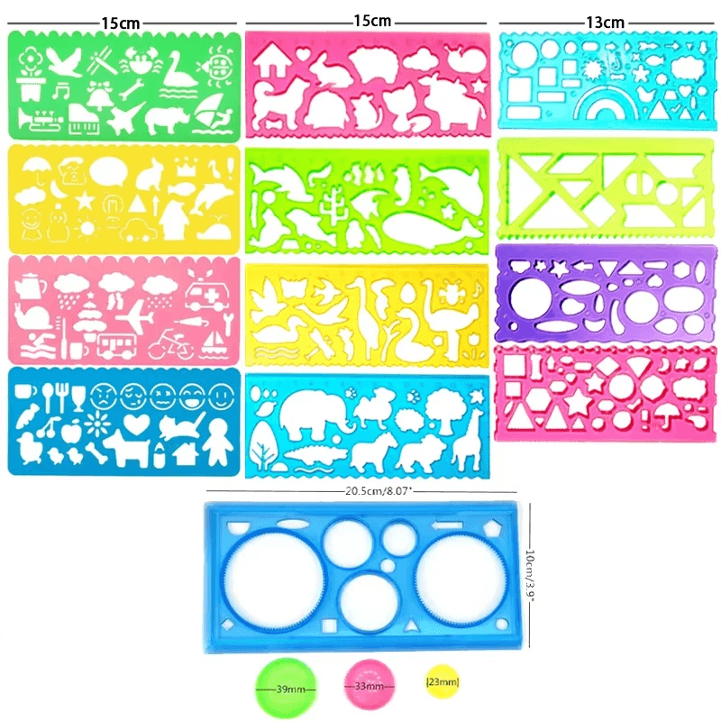 🎨Shape It, Trace It, Love It – Animal Art Ruler Set for Creative Little Hands! - ThiGui