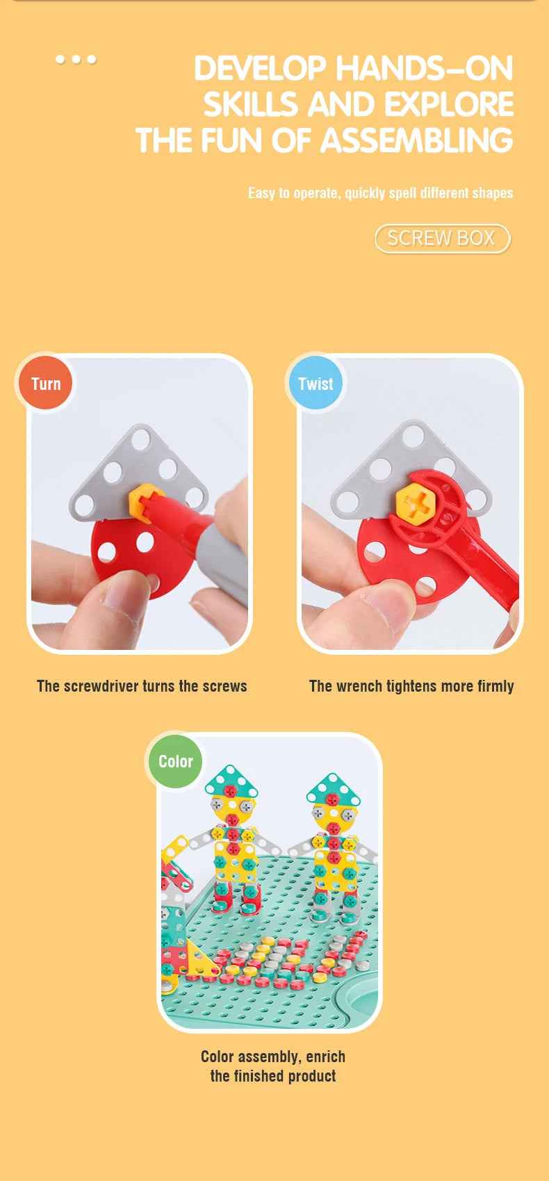 🔩 Build Big Ideas – Montessori Toolbox & 3D Puzzle Set for Young Makers 🧰🧠 - ThiGui