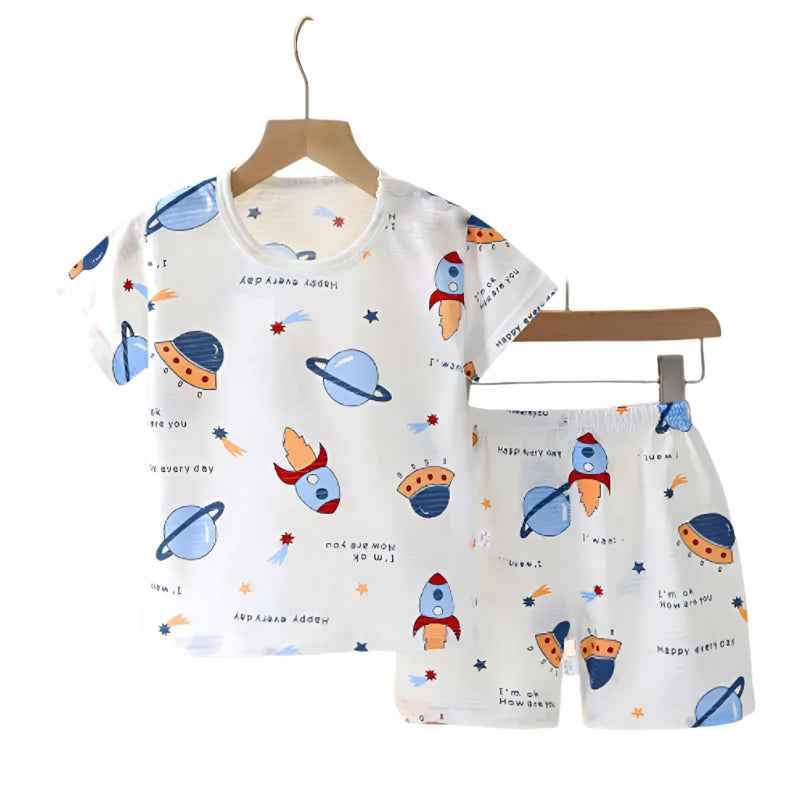☀️ Softest Summer Dreams! Comfy Cotton PJs Set for Happy Little Sleepers 🌙💤 - ThiGui
