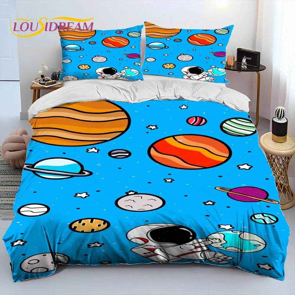 🚀Blast Off to Dreamland! Space-Themed Bedding Set for Future Astronauts - ThiGui