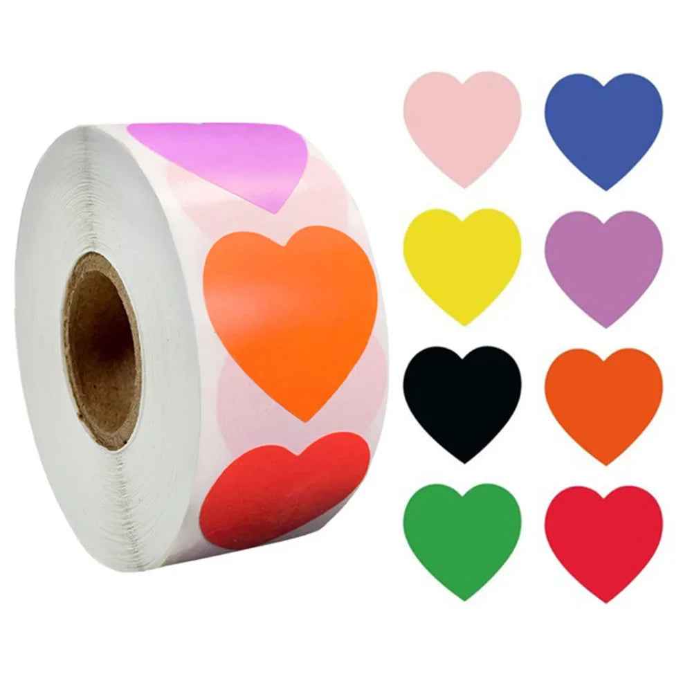🎨Stick with Love – Cute Round Heart Stickers for Gifts, Crafts & Parties - ThiGui