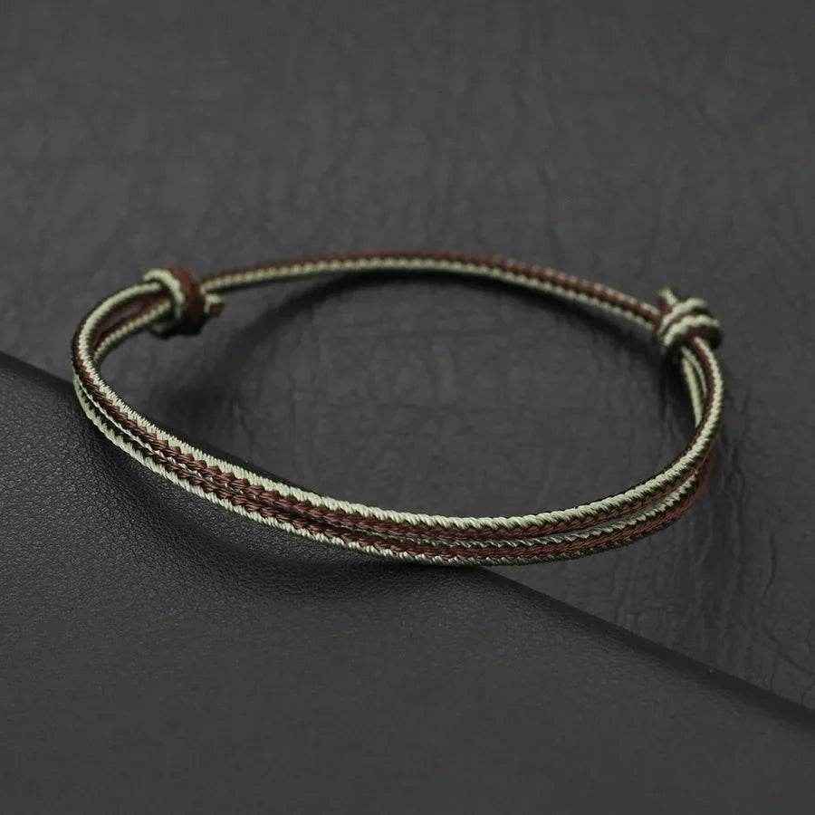 👕 Stylish and Handmade: Boho Charm Adjustable Cord Bracelet - ThiGui