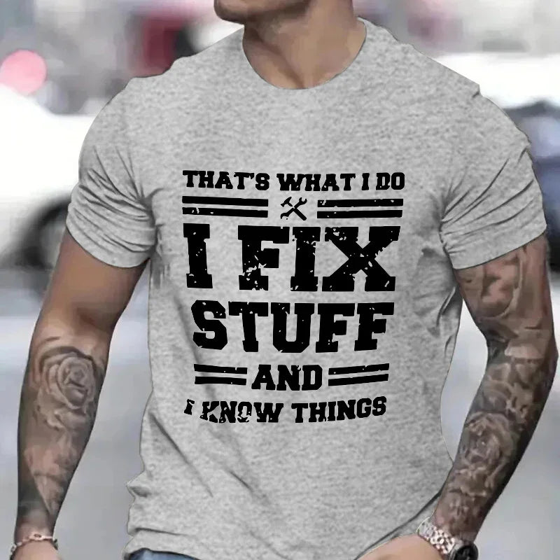 I Fix Stuff Dad Tee 🔧😎 Funny Mechanic Shirt for Handy Heroes - ThiGui