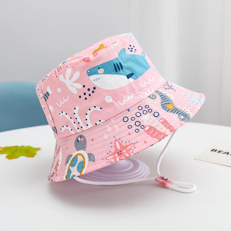 🌞 Sunshine-Ready! Adorable Cartoon Bucket Hat for Babies & Toddlers 🧢🦕 - ThiGui