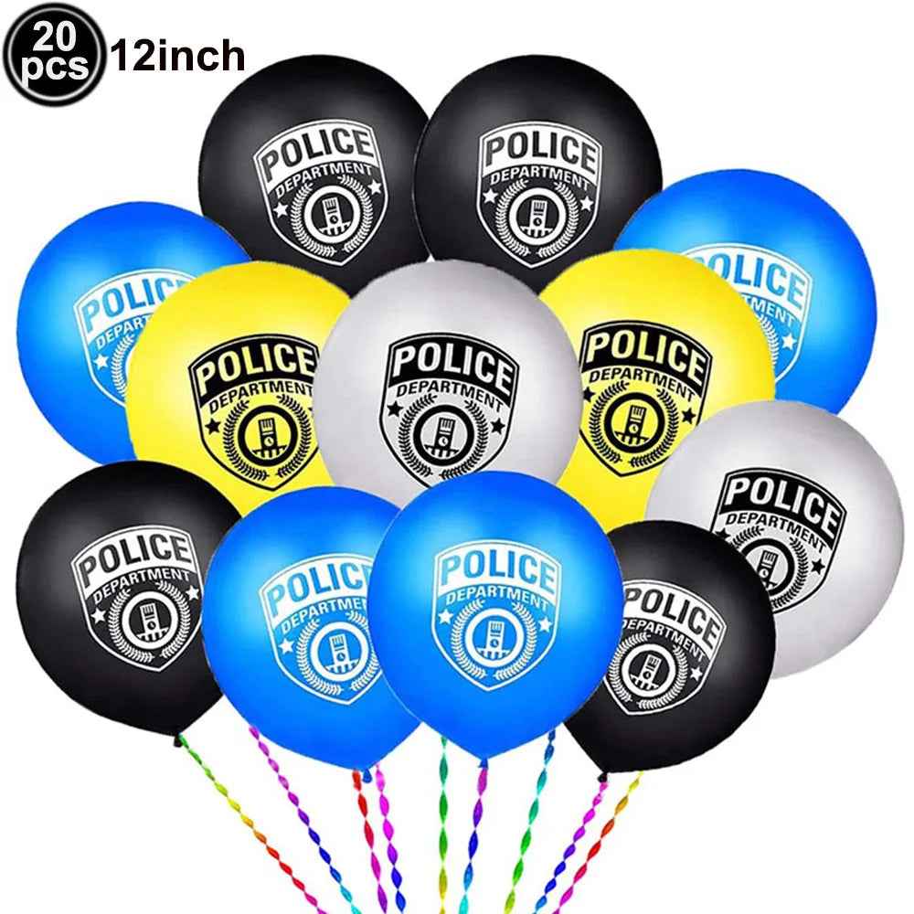 🚓Zoom into Action! Police Car Birthday Balloon Set for Little Heroes Turning 4, 5 or 6! - ThiGui