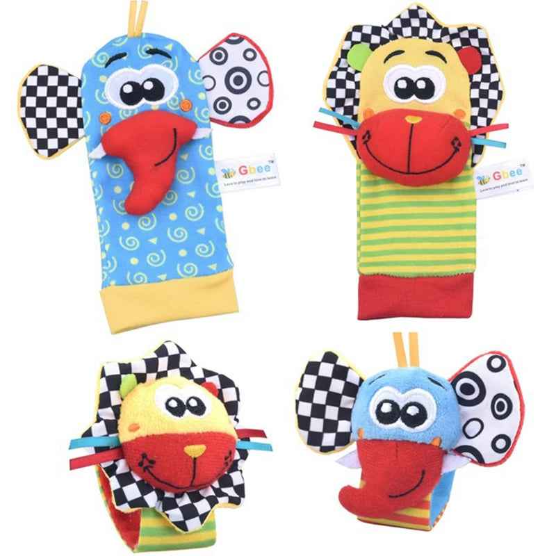🐾 Baby’s First Discovery Set 👶 – Foot Finder Socks & Wrist Rattles for Sensory Fun! - ThiGui