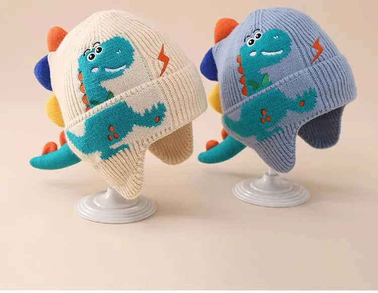 🧢🦕 3D Dino Earmuff Hat – Cozy, Cute & Roarsome for Winter Days! ❄️👶 - ThiGui