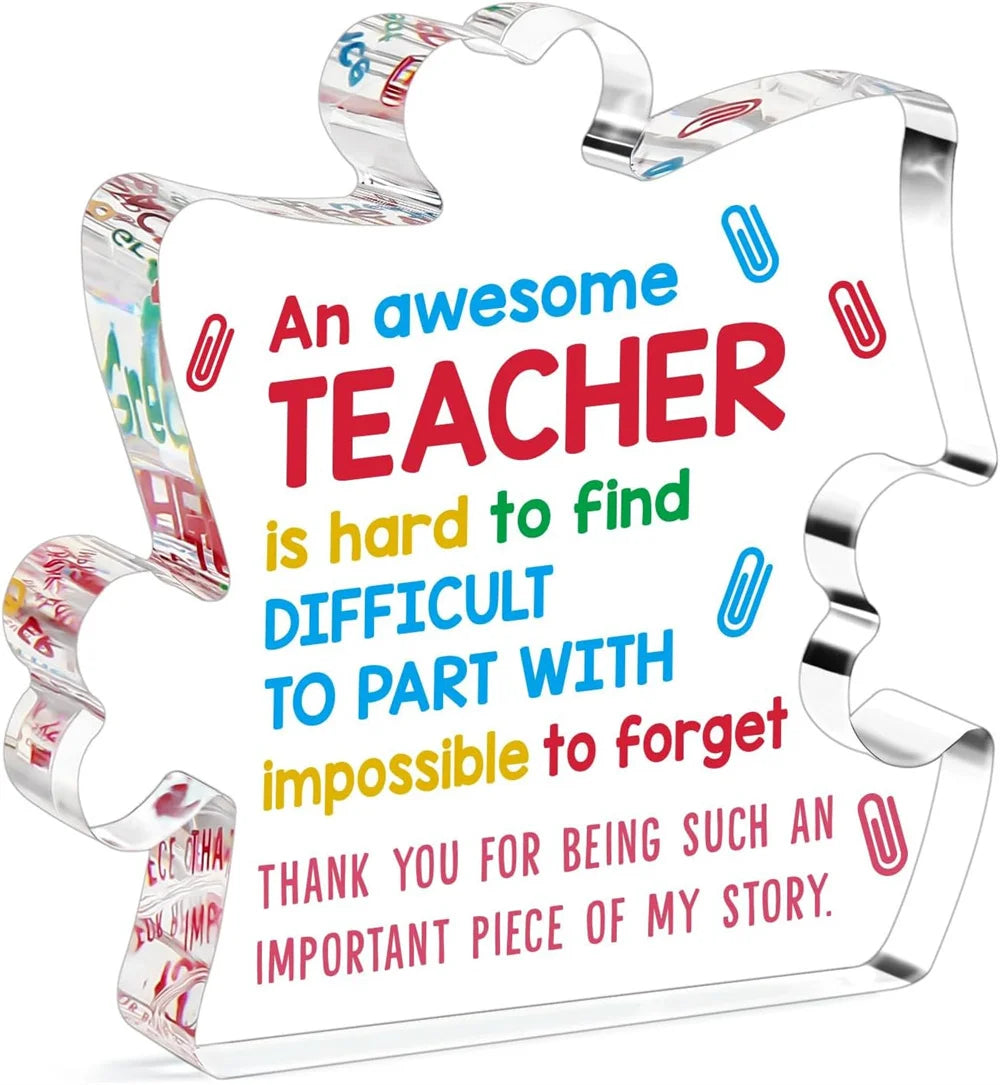 🍎📄 A Heartfelt “Thank You” That Lasts – Acrylic Keepsake Gift for Teachers & Mentors 💖 - ThiGui