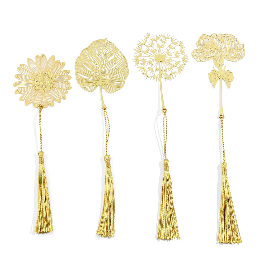 📚🌼 Blooming Thanks! Elegant Brass Flower Bookmarks – A Thoughtful Gift for Teachers 🌿🎁 - ThiGui