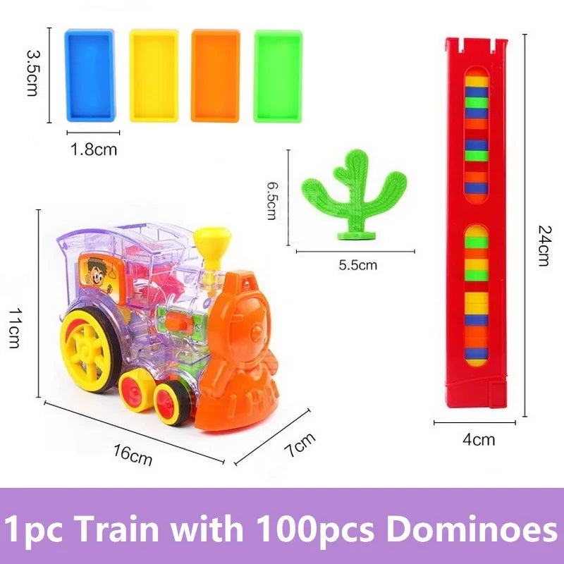 🚂 Domino Train Builder – 100-Piece Colourful Domino Set for Creative Play! 🌈🧠 - ThiGui