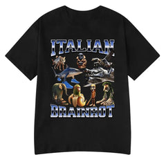 Italian Brainrot Meme Tee 😂🔥 Tralalero Tralala Cotton Y2K T-Shirt - ThiGui