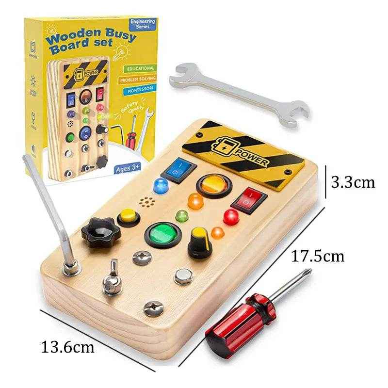 🌳Ultimate Montessori Busy Board – Light-Up Steering Wheel Fun for Curious Little Explorers! - ThiGui