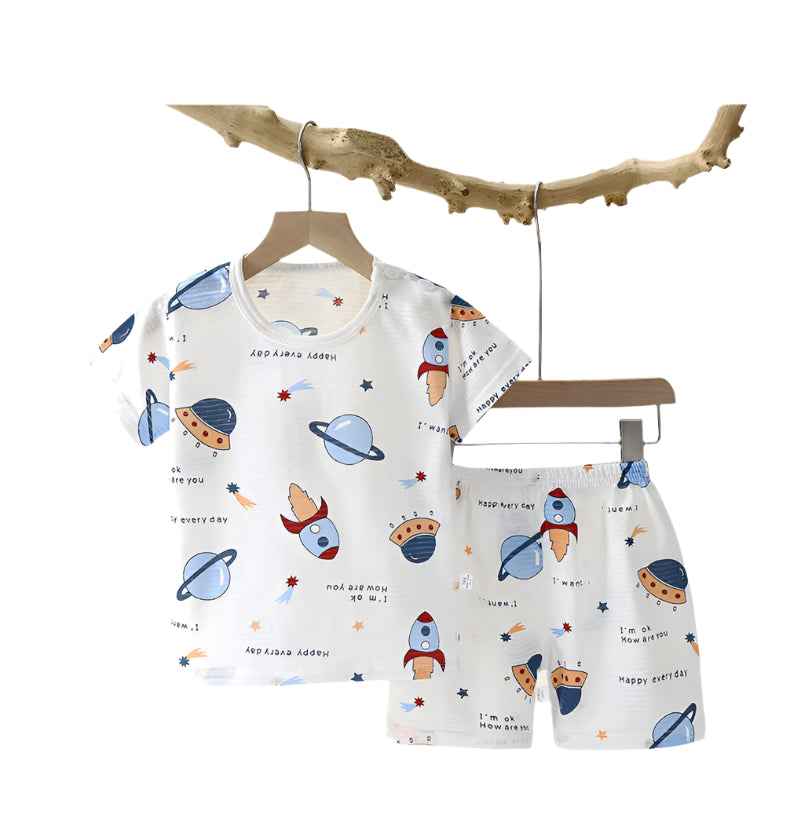 ☀️ Softest Summer Dreams! Comfy Cotton PJs Set for Happy Little Sleepers 🌙💤 - ThiGui