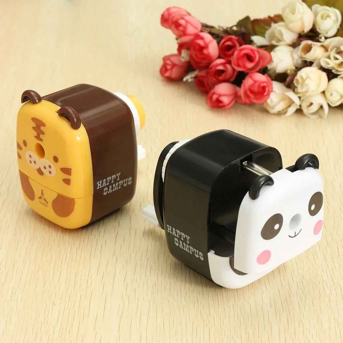 🐼🐯 Adorable Panda & Tiger Cartoon Pencil Sharpeners – School Essentials with a Roar of Fun! - ThiGui