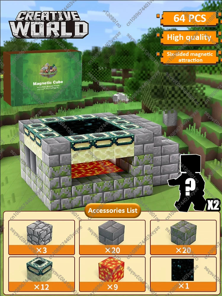 🧲 Build & Imagine! Magnetic Mine World Cube Set for Kids – Craft, Create, and Play 🎮🌍 - ThiGui