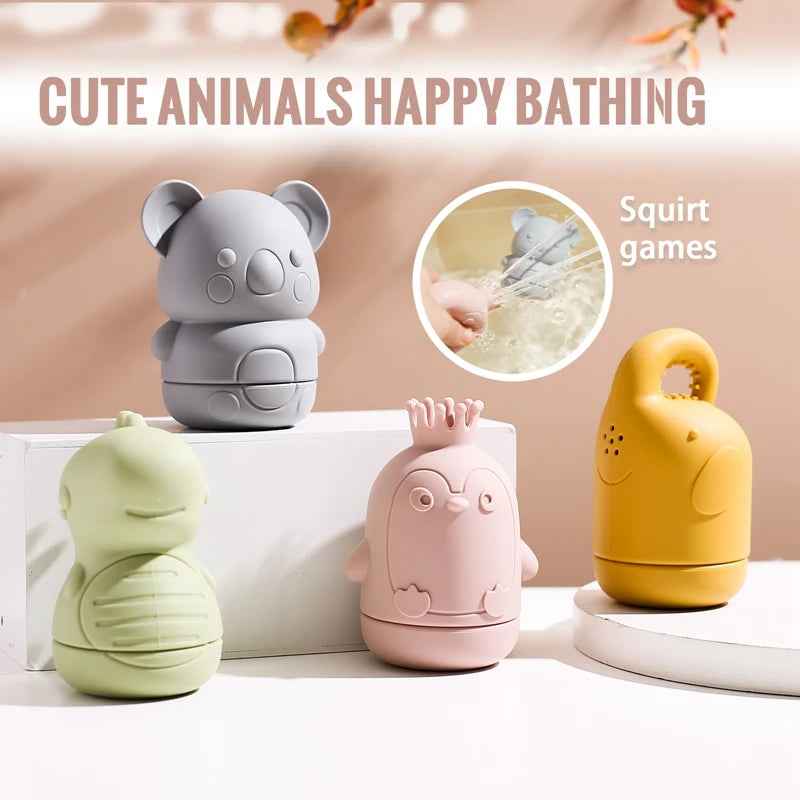 🐳 Soft Silicone Animal Bath Toys – Splash-Safe Fun with Cuddly Creatures! 💦🛁 - ThiGui
