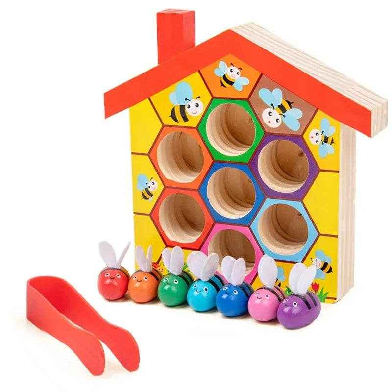 🌳Busy Bees Color Matching Game – Montessori Wooden Fun for Clever Little Hands - ThiGui