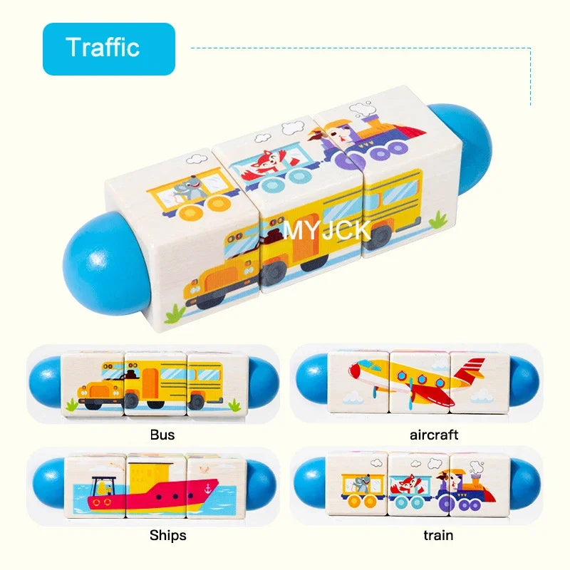 🧩 Spin & Match Wooden Puzzle – 3D Animal Block Fun for Clever Little Learners! 🐘🎨 - ThiGui