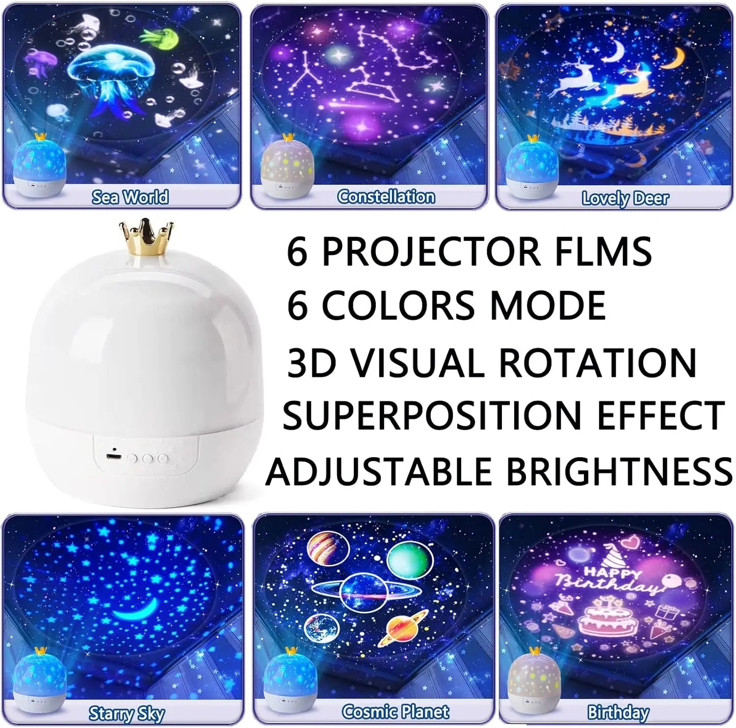 🌌✨ Starry Ocean Projector Night Light – A Magical Glow for Sweet Dreams 🌙🛏️ - ThiGui
