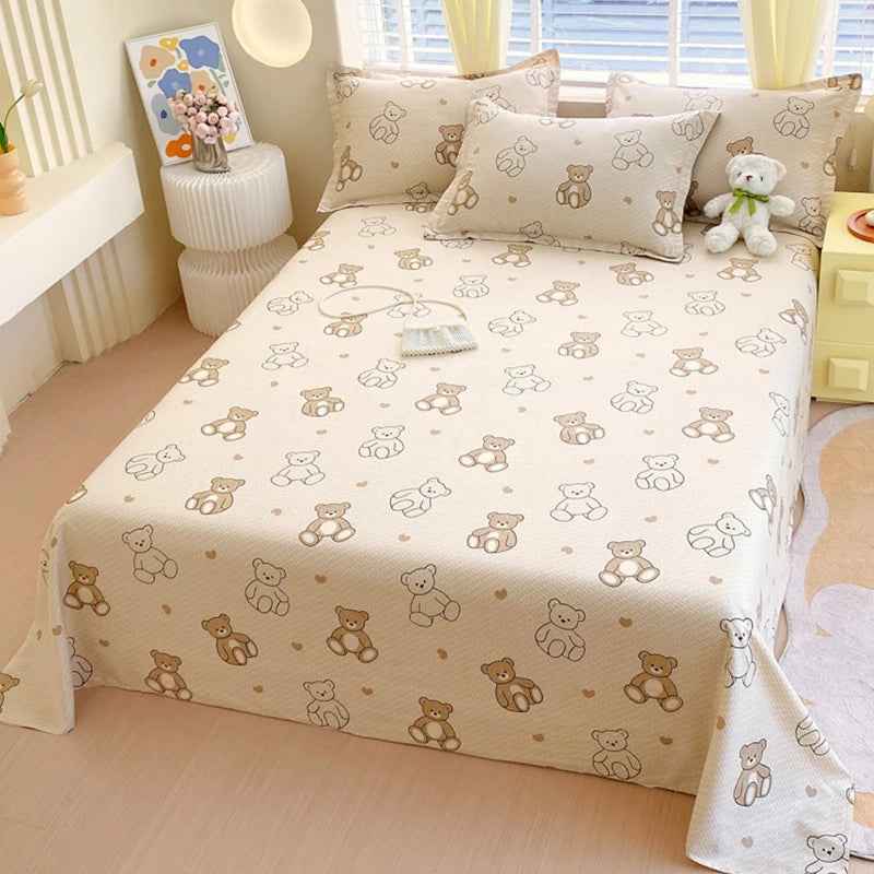 🛏️Fresh Flowers, Sweet Dreams – Soft Cotton Bed Sheet for Kids 🌸 - ThiGui