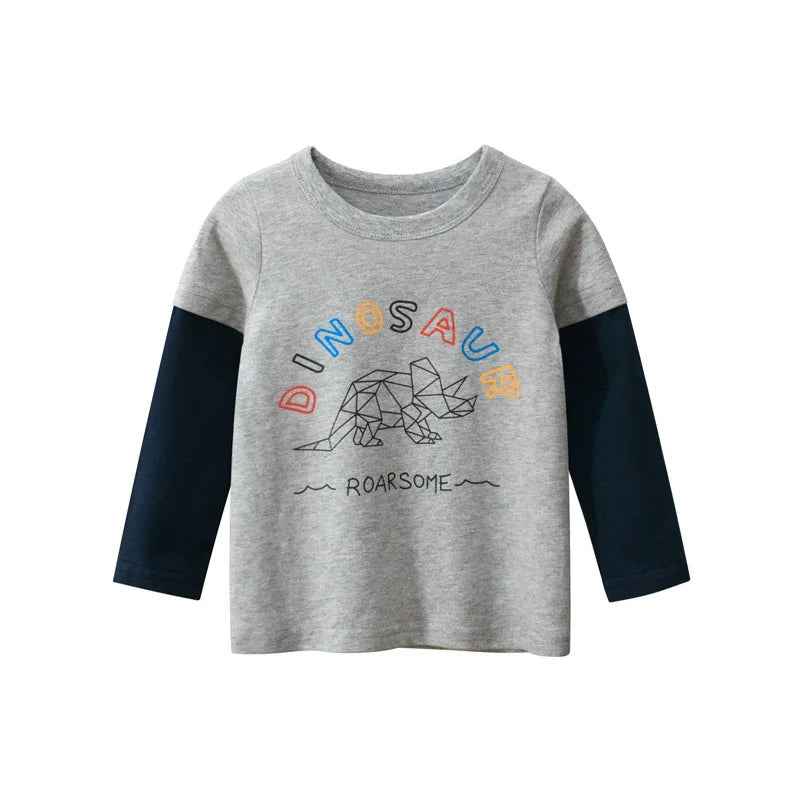 🦖Roarsome Dino Tees – Long Sleeve Fun for Little Explorers! - ThiGui