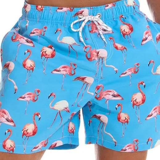 🌴 Tropical Fun for Little Explorers! Boys' Flamingo Print Swim Shorts 🏖️ - ThiGui