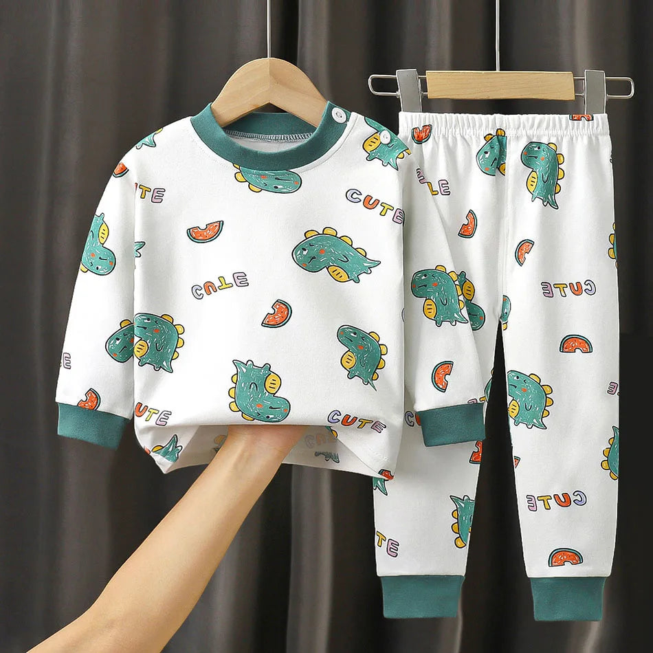 🦕 Snuggle Up in Dino Dreams – Comfy Cotton PJs for Boys & Girls 🌙💤 - ThiGui