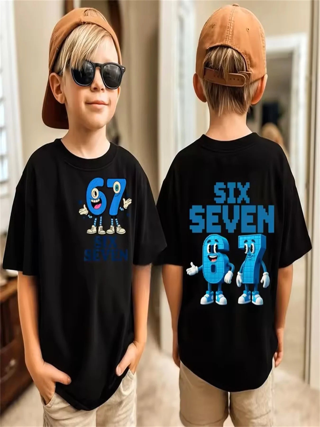 67 Meme Kids Tee 😎🔥 Loose Fit Summer Streetwear Fun - ThiGui