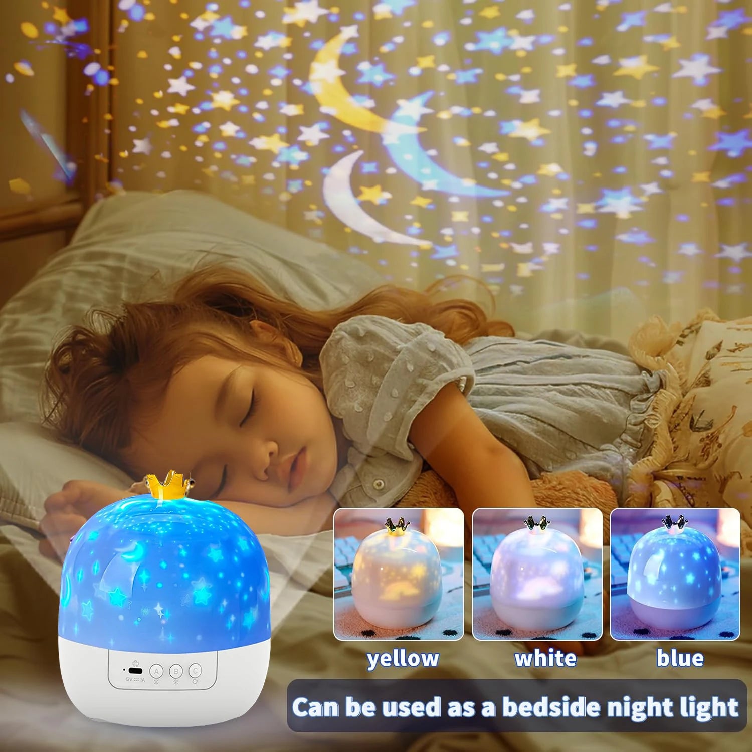 🌌✨ Starry Ocean Projector Night Light – A Magical Glow for Sweet Dreams 🌙🛏️ - ThiGui