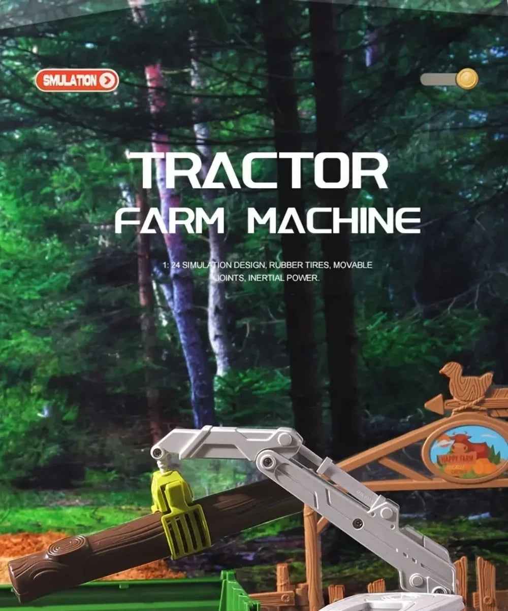 🚜 Big Wheels, Bright Lights – Farm Tractor Toy with Sounds & Trailer Fun! 🎶🌾 - ThiGui