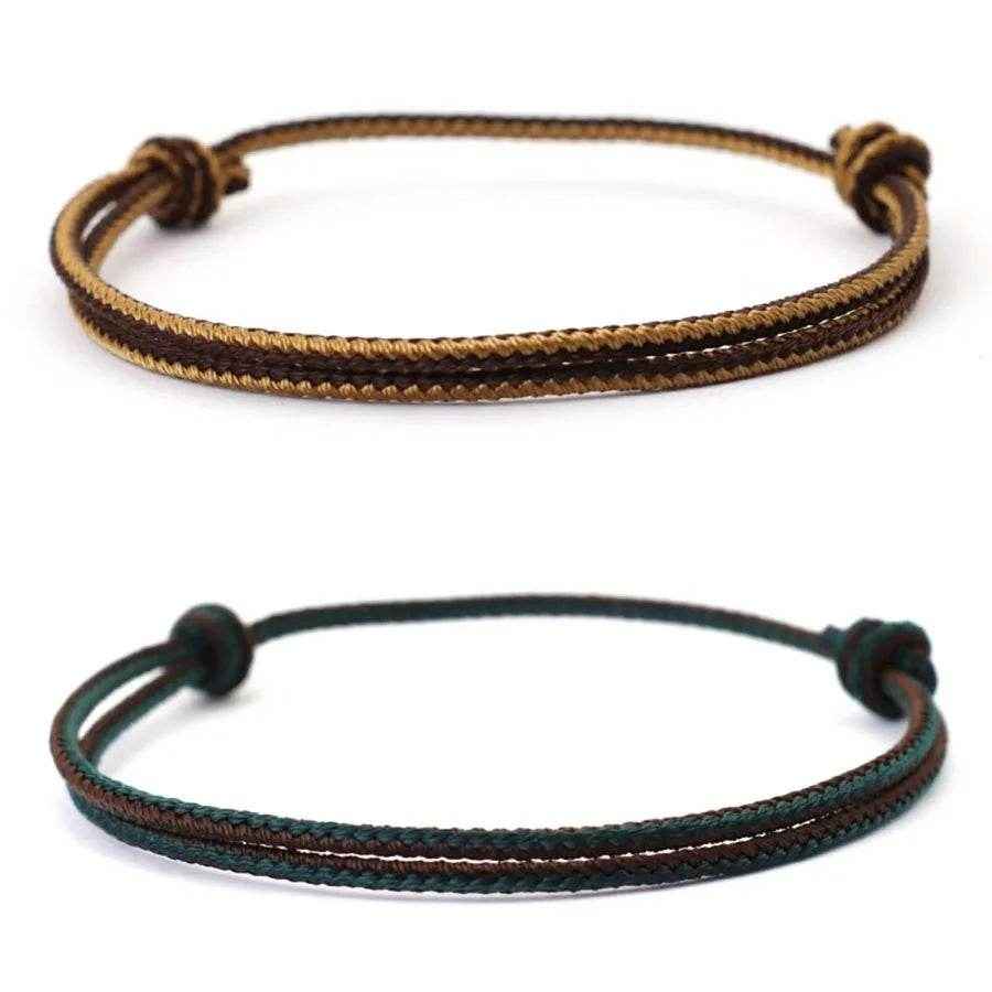 👕 Stylish and Handmade: Boho Charm Adjustable Cord Bracelet - ThiGui