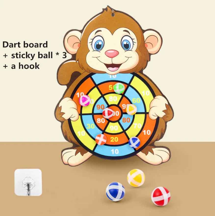 🐸Soft Sticky Ball Dart Board Game for Boys with Adorable Animal Designs and Safe Indoor Fun - ThiGui