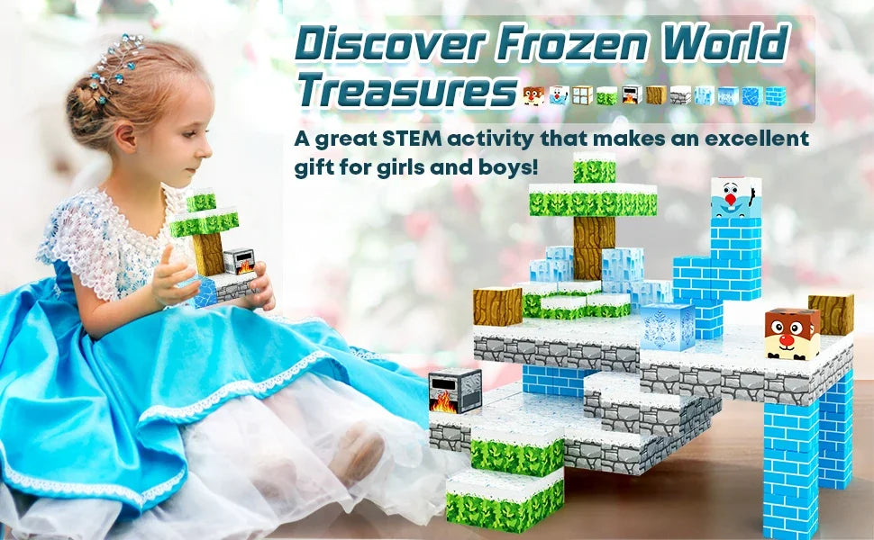 🧲 Build & Imagine! Magnetic Mine World Cube Set for Kids – Craft, Create, and Play 🎮🌍 - ThiGui