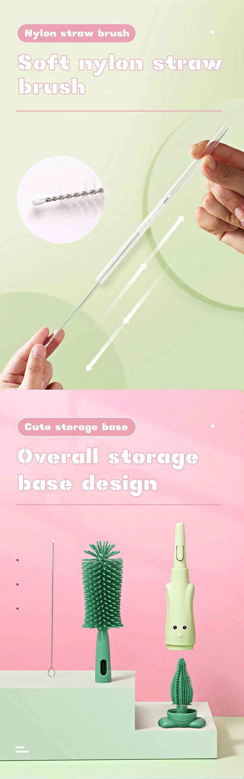 🍼 No-Nook-Uncleaned! The Ultimate Soft Silicone Baby Bottle & Pacifier Brush Set 💦 - ThiGui