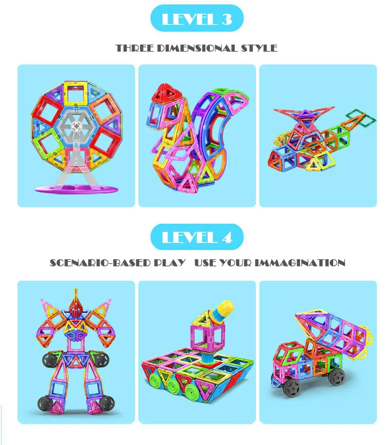 🌈 Magnetic Builder Blocks Set 🧲 | 50–100pcs of Creative STEM Fun for Curious Kids 🧠 - ThiGui