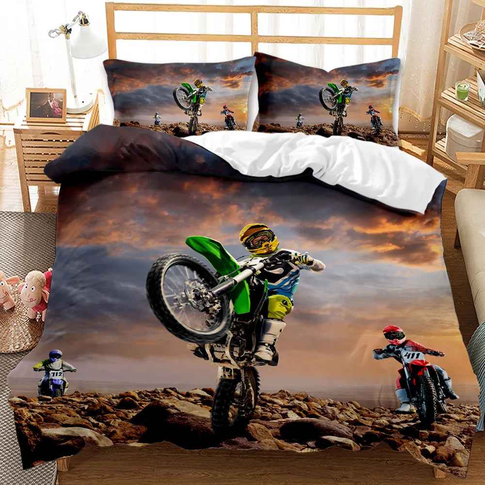 🏍️ Motocross Mania Duvet – Racing Bedding for Little Speed Lovers! - ThiGui