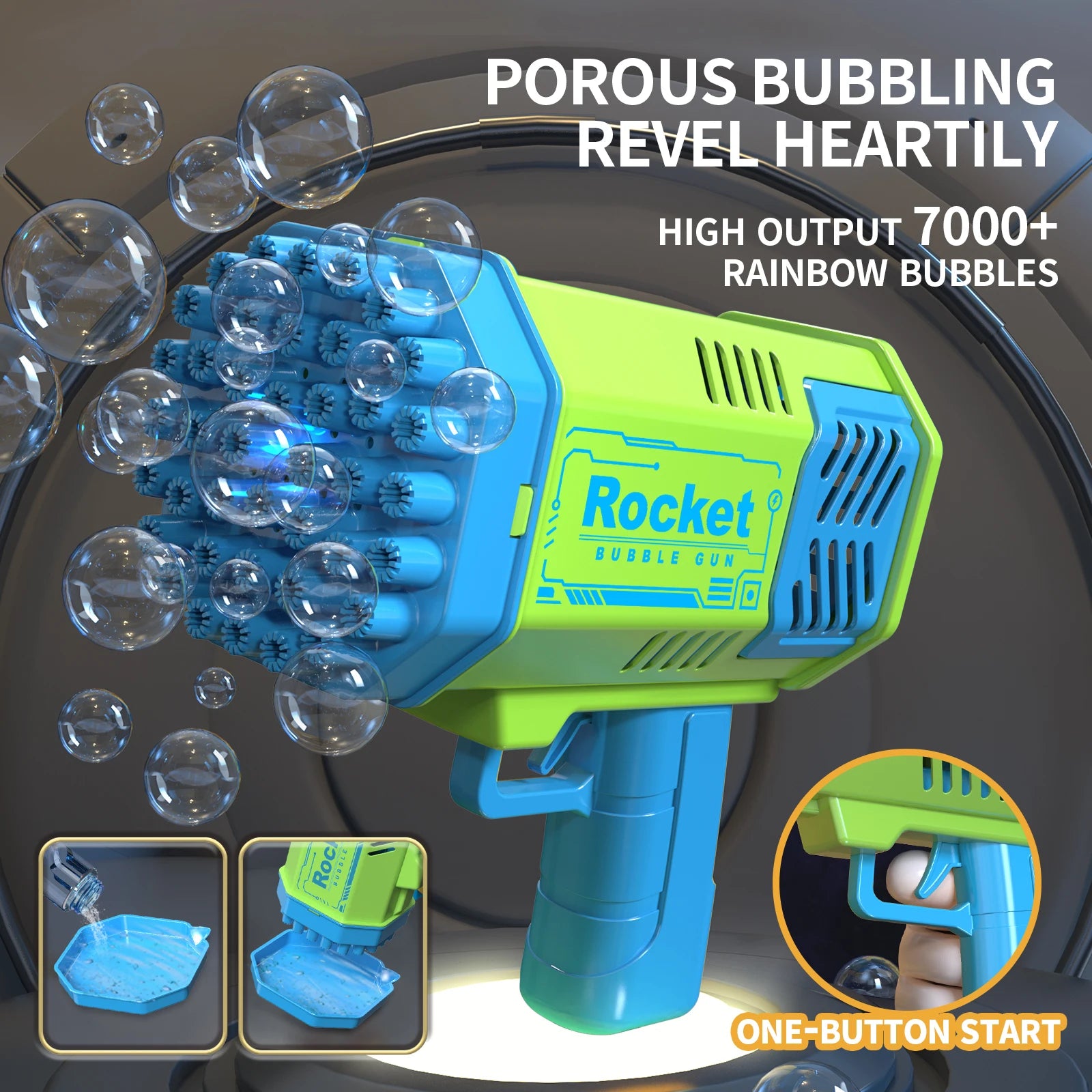 🔫 40-Hole Light-Up Bubble Gun – A Bubble Blast of Fun for Outdoor Play! 🫧 - ThiGui